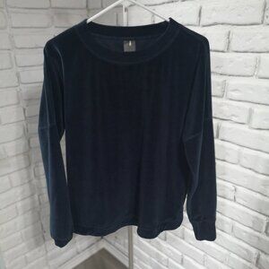 Calia by Carrie Underwood Ladies Size Large Navy Velour Long Sleeves Top